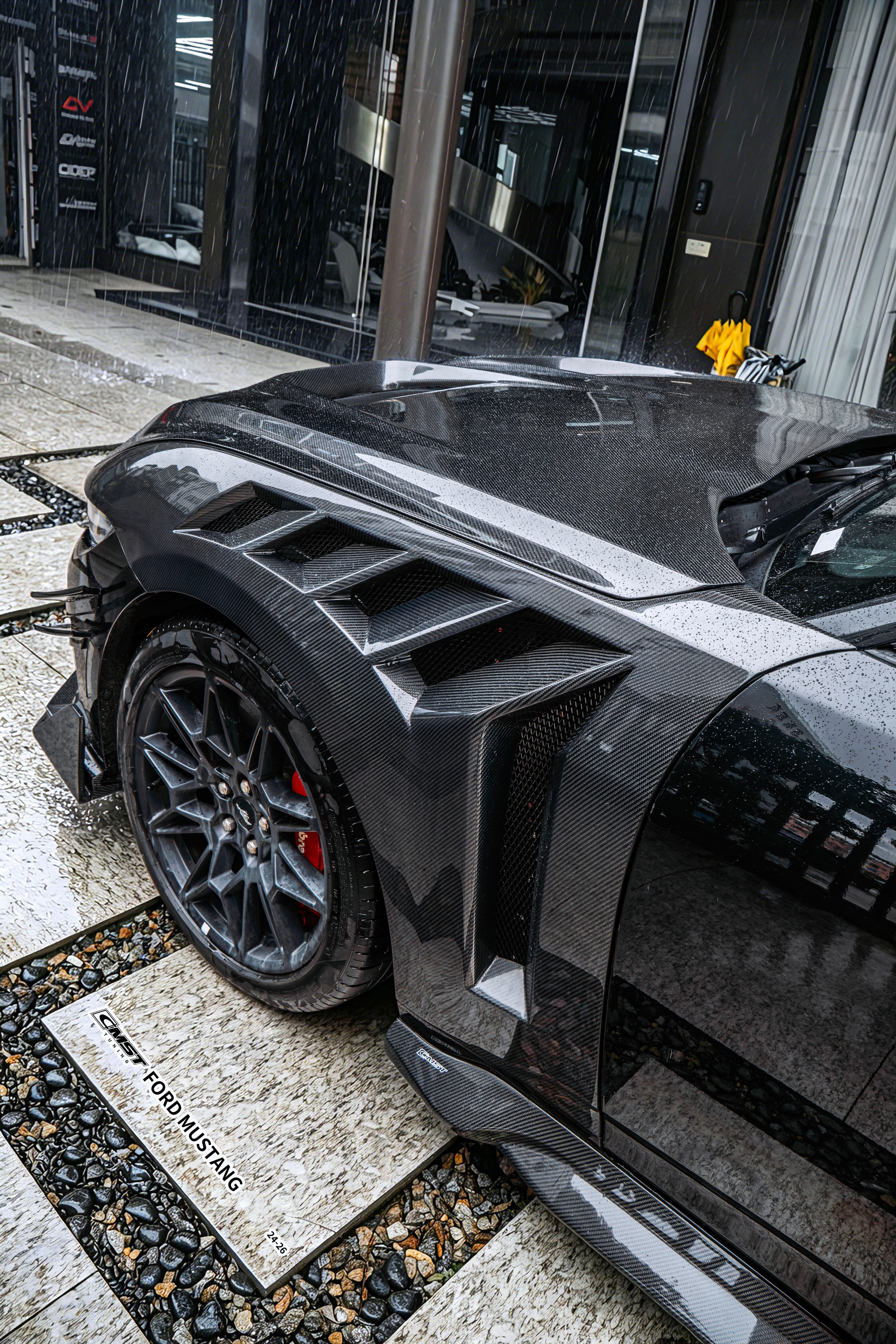 Ford Mustang S650 2.3 Ecoboost 5.0 GT Dark Horse 2024-ON with Aftermarket Parts - Front Fenders Carbon Fiber / FRP from CMST Tuning
