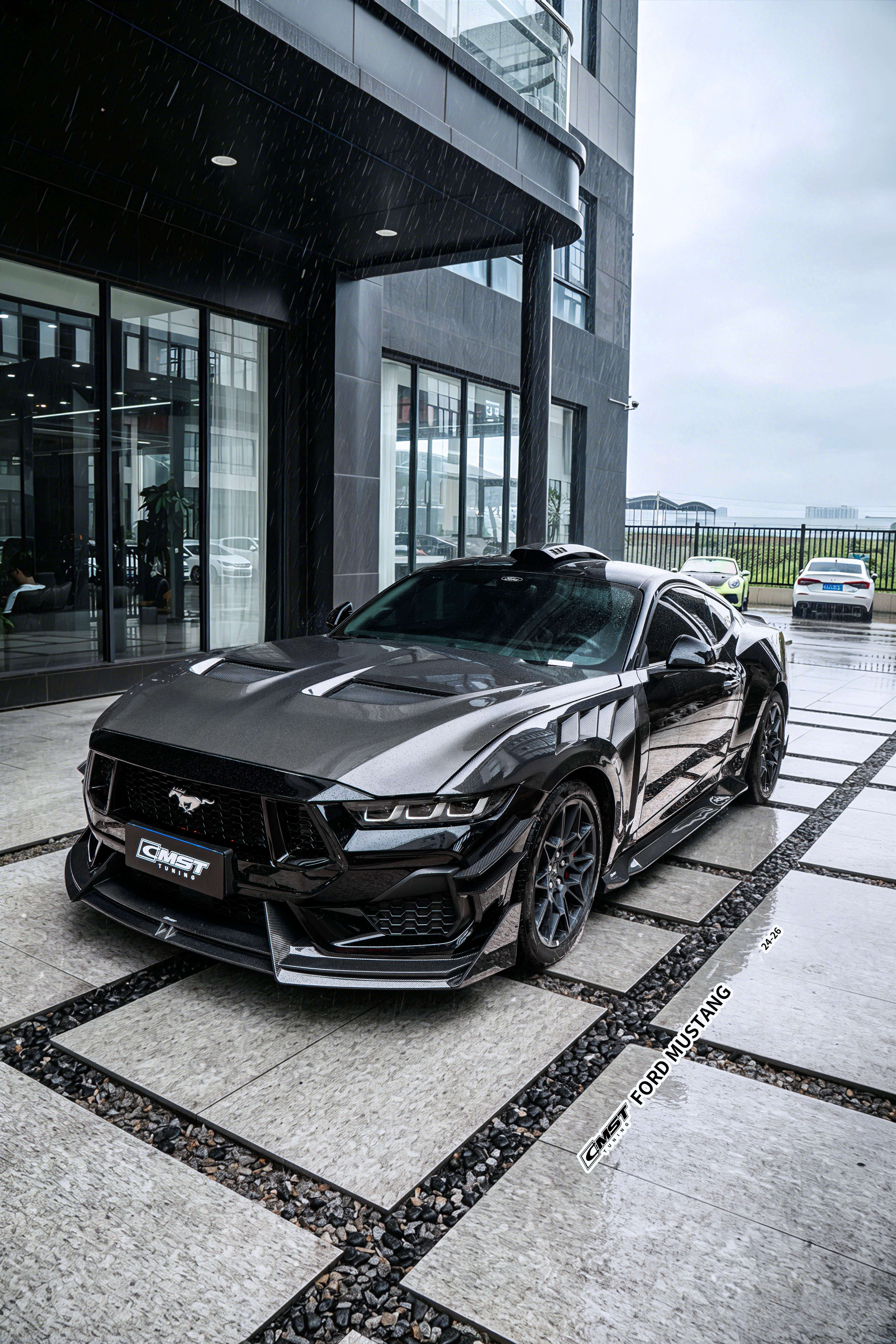 Ford Mustang S650 2.3 Ecoboost 5.0 GT Dark Horse 2024-ON with Aftermarket Parts - Front Fenders Carbon Fiber / FRP from CMST Tuning