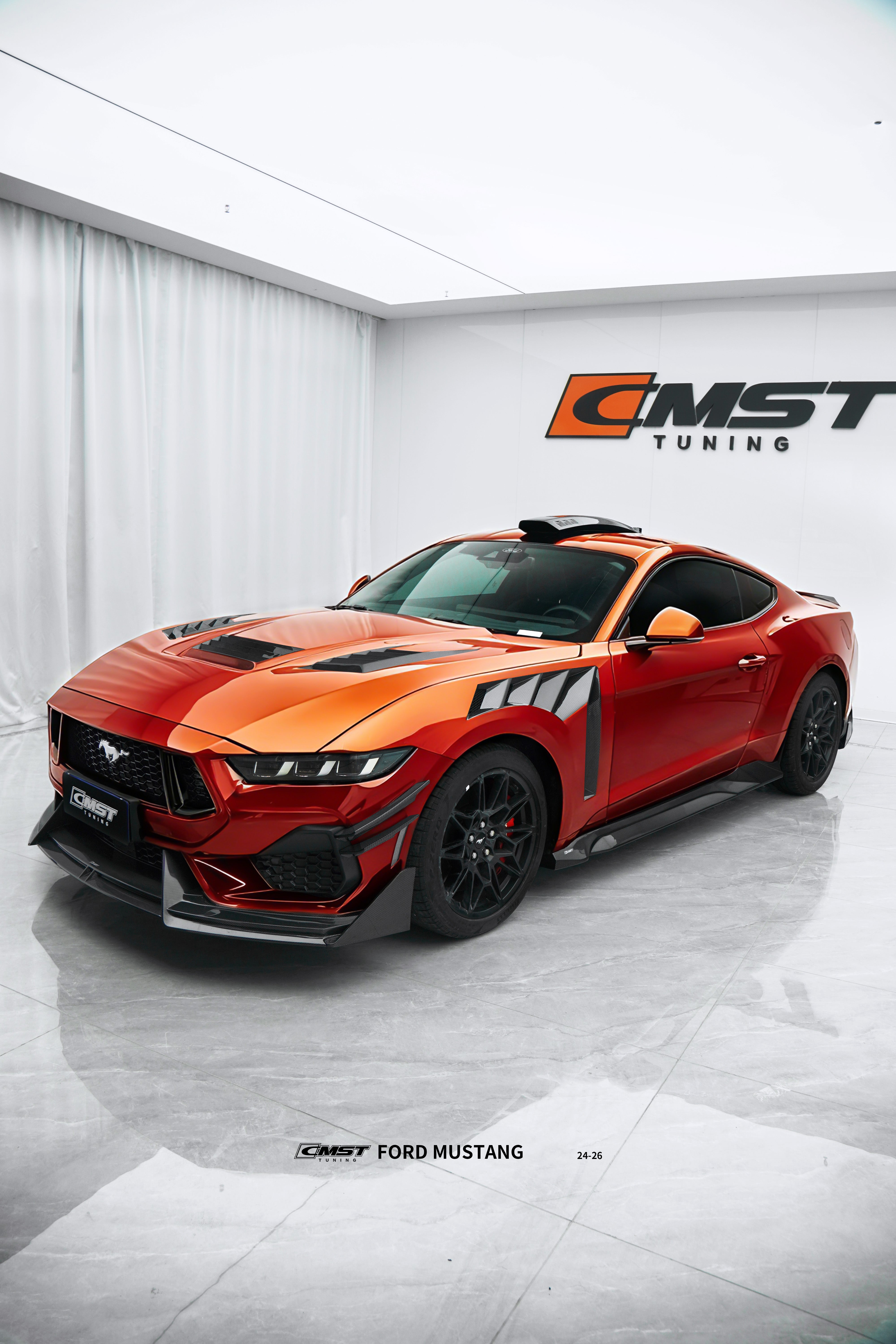 Ford Mustang S650 2.3 Ecoboost 5.0 GT Dark Horse 2024-ON with Aftermarket Parts - Front Fenders Carbon Fiber / FRP from CMST Tuning