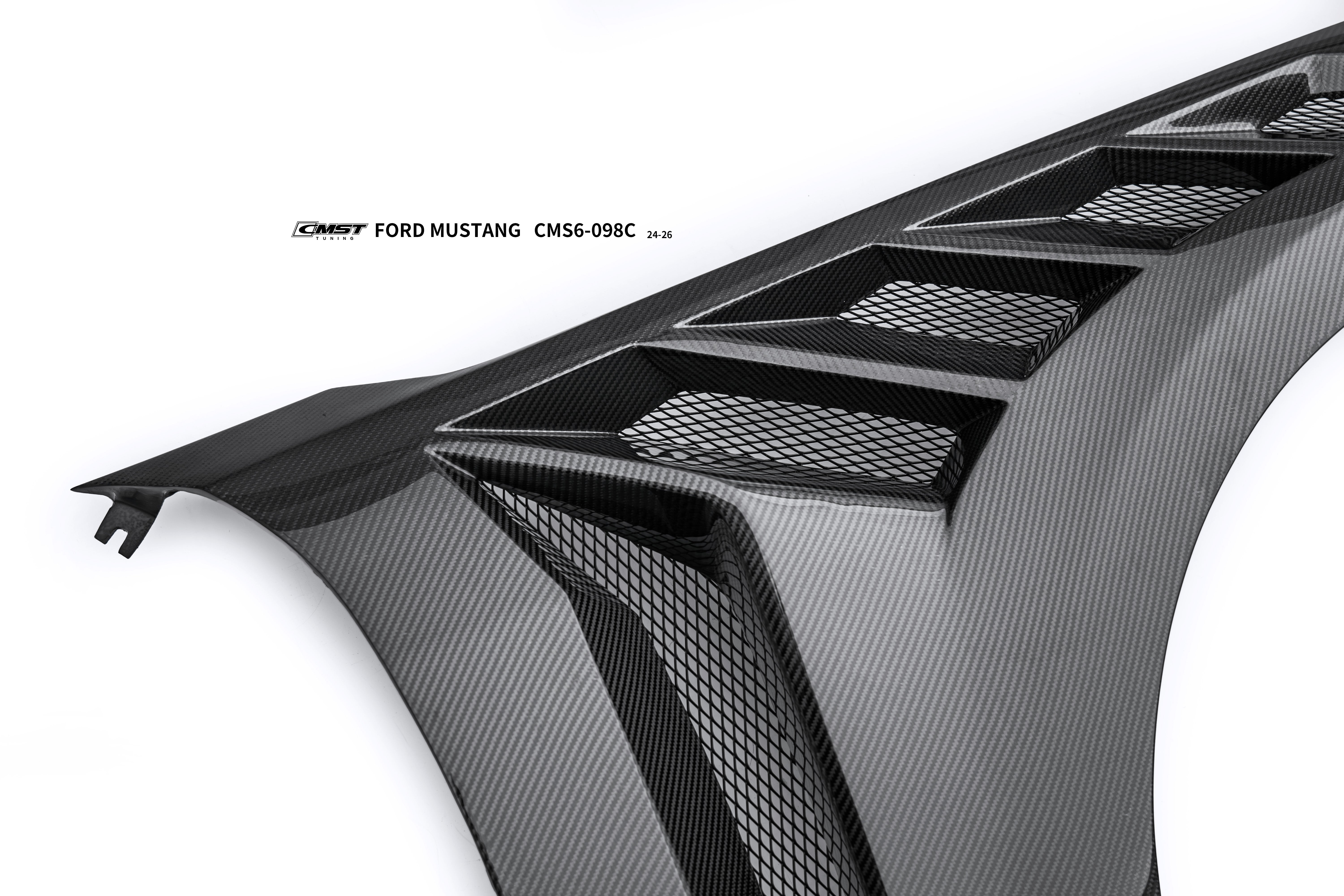 Ford Mustang S650 2.3 Ecoboost 5.0 GT Dark Horse 2024-ON with Aftermarket Parts - Front Fenders Carbon Fiber / FRP from CMST Tuning