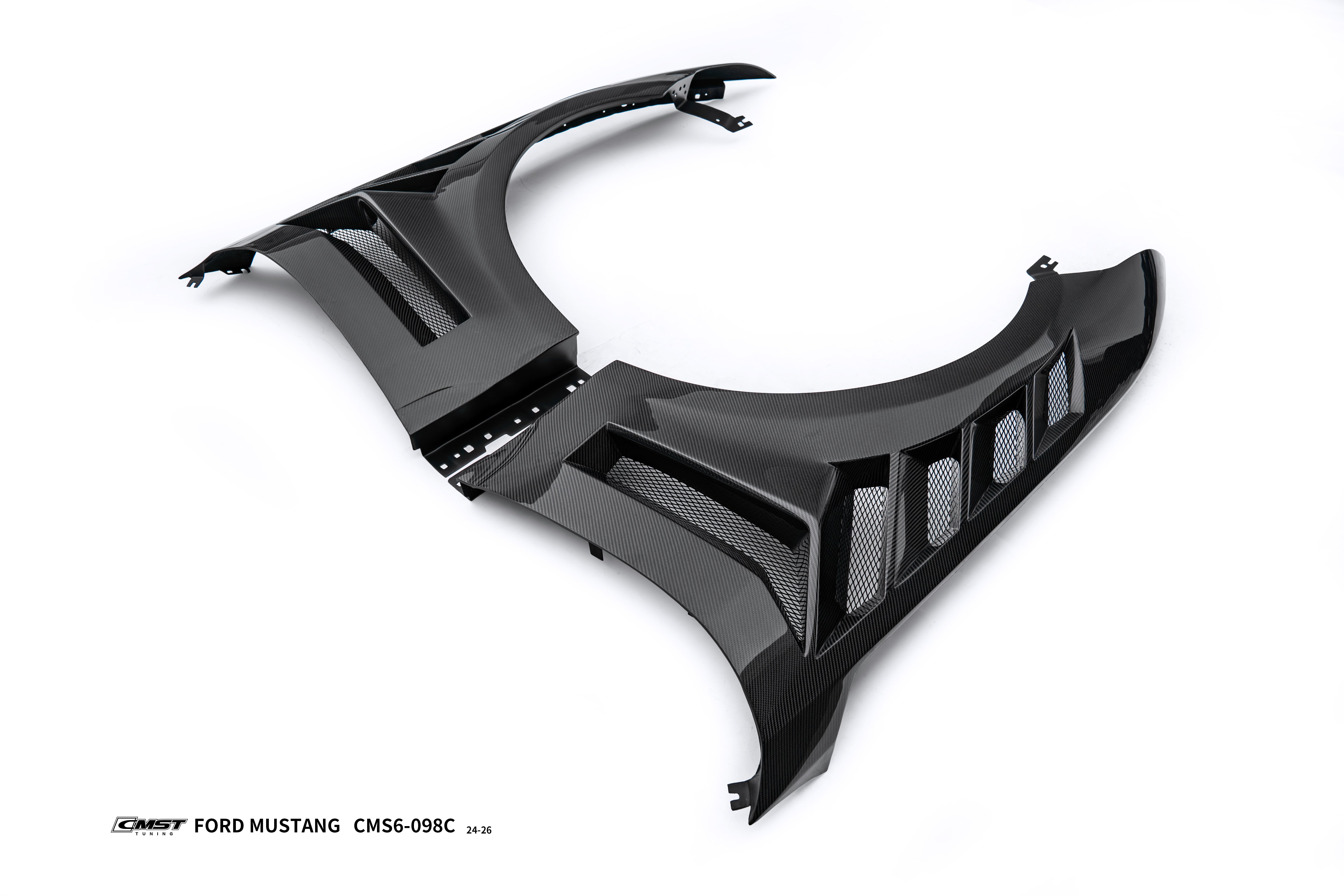 Ford Mustang S650 2.3 Ecoboost 5.0 GT Dark Horse 2024-ON with Aftermarket Parts - Front Fenders Carbon Fiber / FRP from CMST Tuning