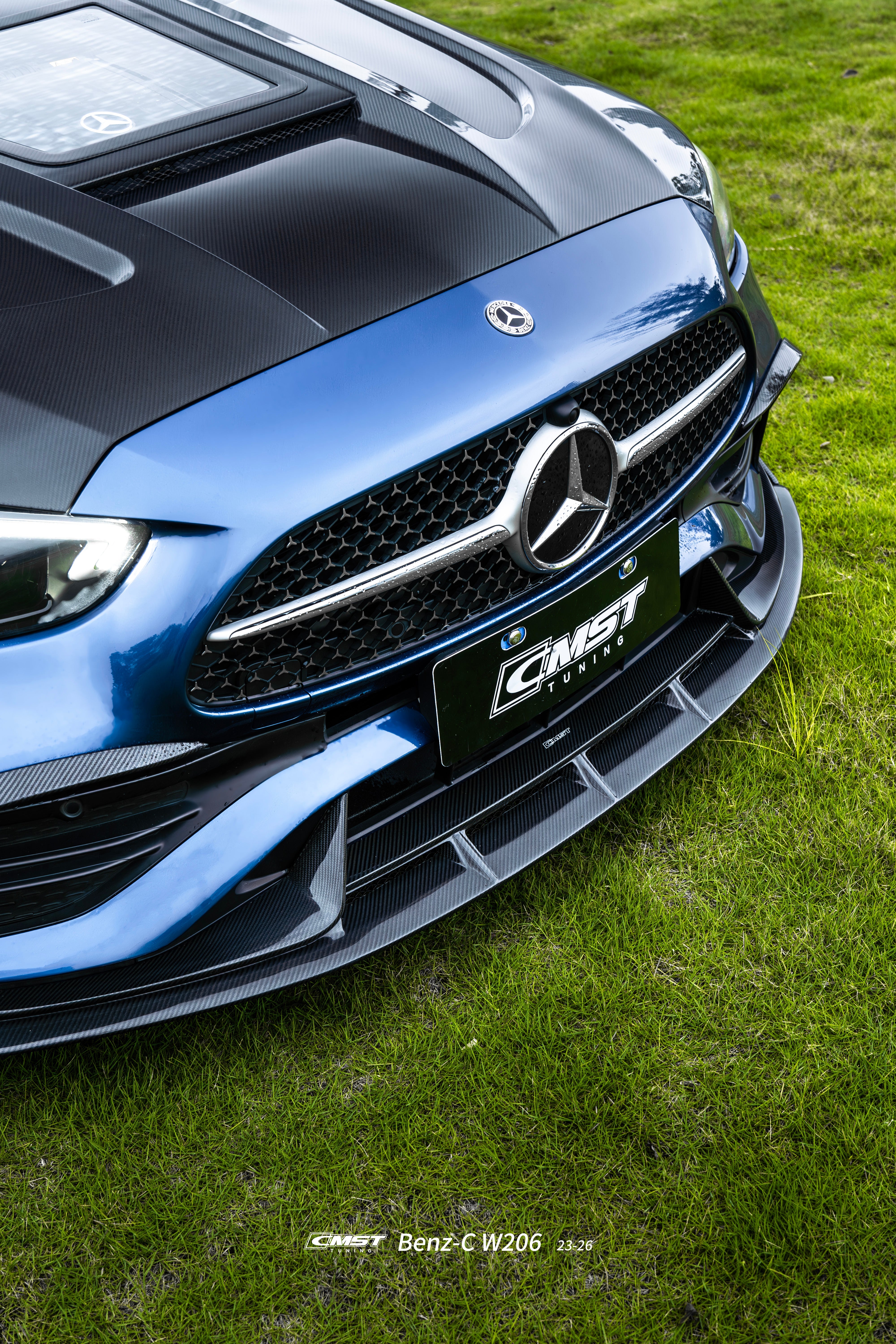 Mercedes Benz C-Class C43 AMG C300 (with sport-package bumper) W206 S206 2021-ON with Aftermarket Parts - Front Lip Carbon Fiber / FRP from CMST Tuning