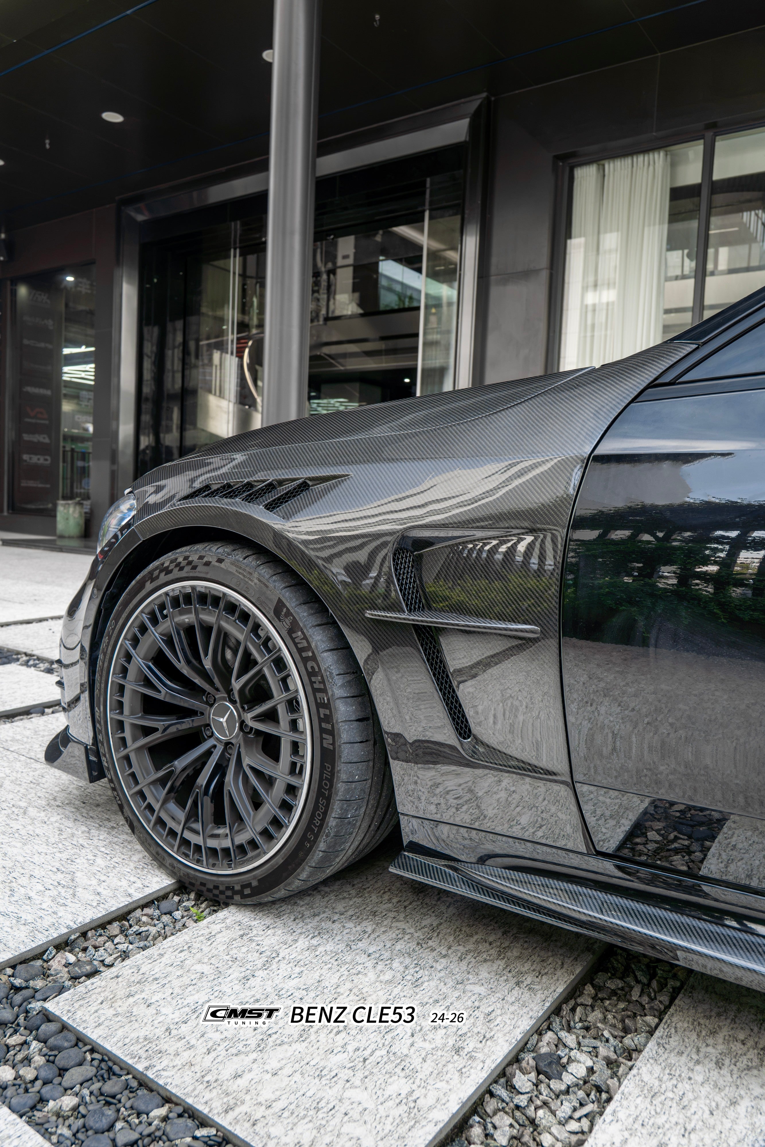 Mercedes Benz CLE-Class AMG CLE 53 / 450 / 300 C236 A236 2024-ON with Aftermarket Parts - Side Skirts Dry Pre-preg Carbon Fiber / FRP from CMST Tuning
