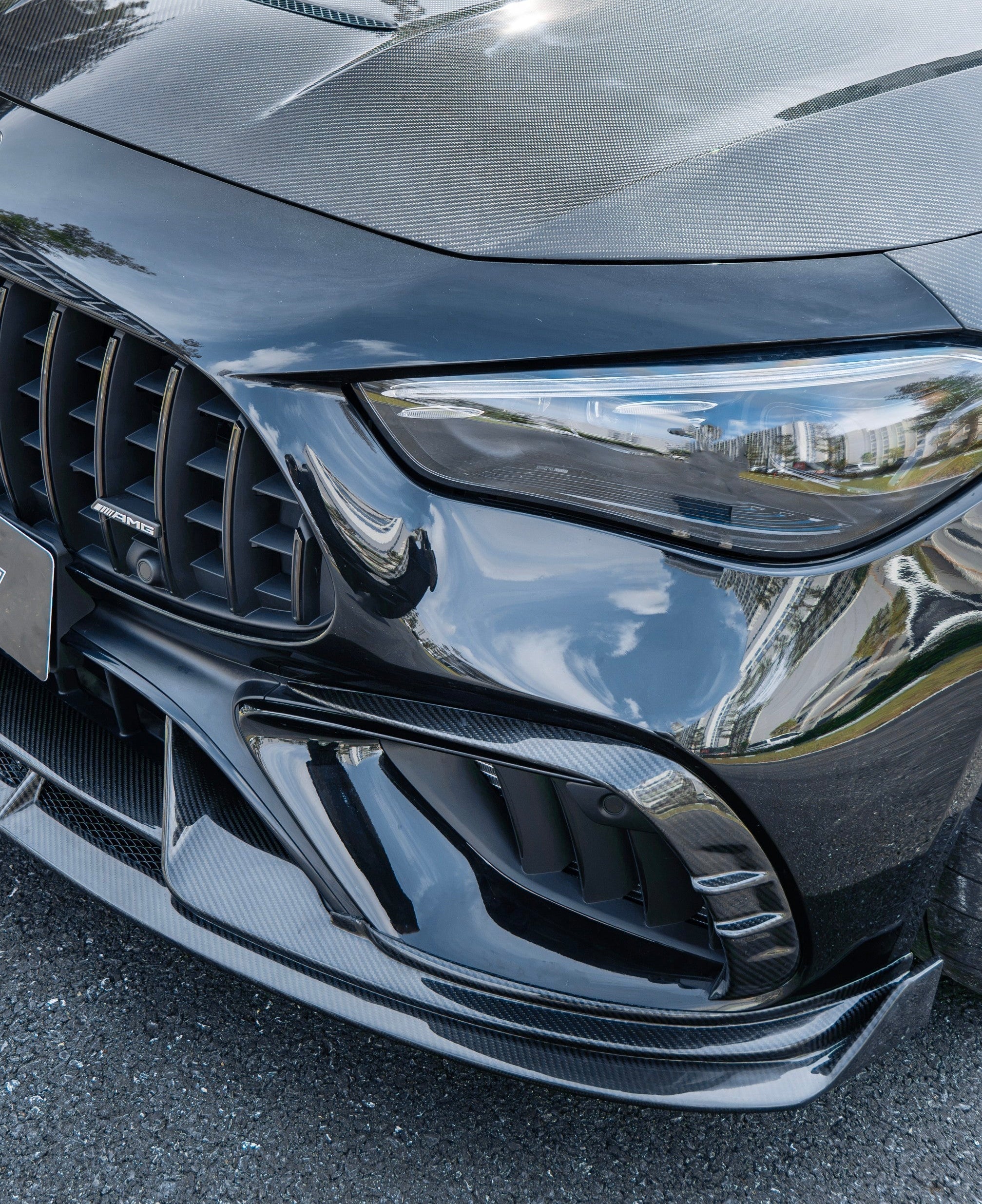 Mercedes Benz CLE-Class AMG CLE 53 / 450 / 300 C236 A236 2024-ON with Aftermarket Parts - Front Intake Vents Trim Dry Pre-preg Carbon Fiber / FRP from CMST Tuning