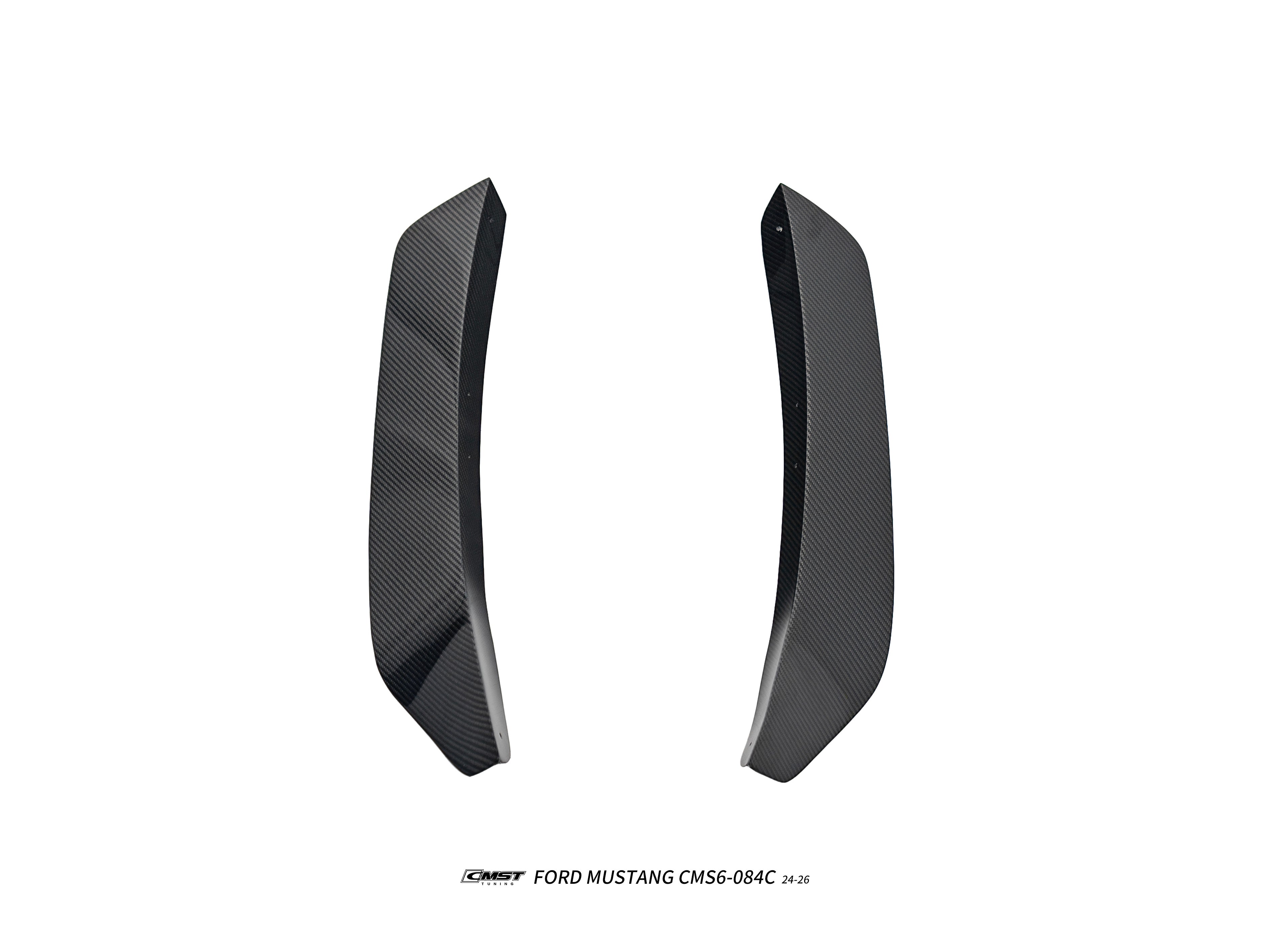 Ford Mustang S650 2.3 Ecoboost 5.0 GT Dark Horse 2024-ON with Aftermarket Parts - GTD Style Front Bumper Canards Carbon Fiber / FRP from CMST Tuning