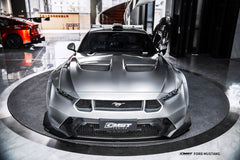 Ford Mustang S650 2.3 Ecoboost 5.0 GT Dark Horse 2024-ON with Aftermarket Parts - GTD Style Front Bumper Canards Carbon Fiber / FRP from CMST Tuning