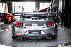 Ford Mustang S650 2.3 Ecoboost 5.0 GT Dark Horse 2024-ON with Aftermarket Parts - GTD Style Rear Bumper & Diffuser Carbon Fiber / FRP from CMST Tuning