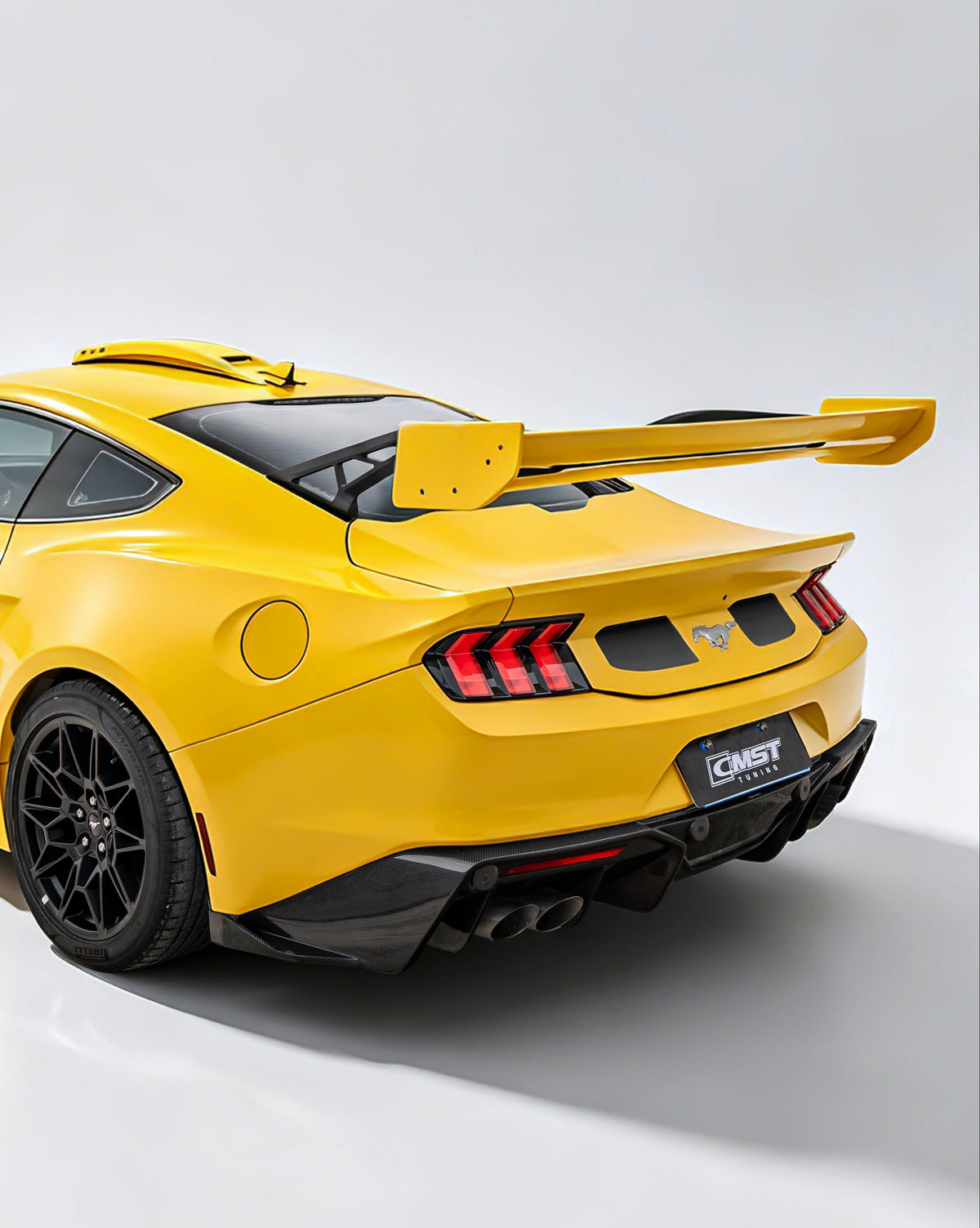 Ford Mustang S650 2.3 Ecoboost 5.0 GT Dark Horse 2024-ON with Aftermarket Parts - GTD Style Rear Bumper & Diffuser Carbon Fiber / FRP from CMST Tuning