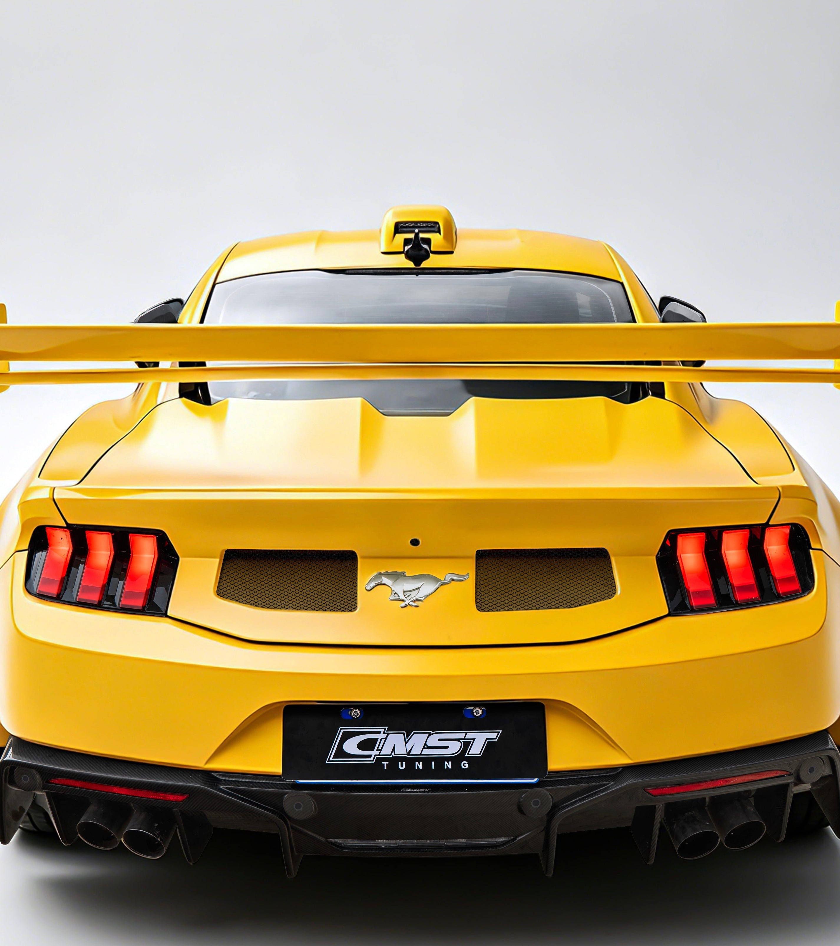 Ford Mustang S650 2.3 Ecoboost 5.0 GT Dark Horse 2024-ON with Aftermarket Parts - GTD Style Rear Ducktail Trunk Lid Carbon Fiber / FRP from CMST Tuning
