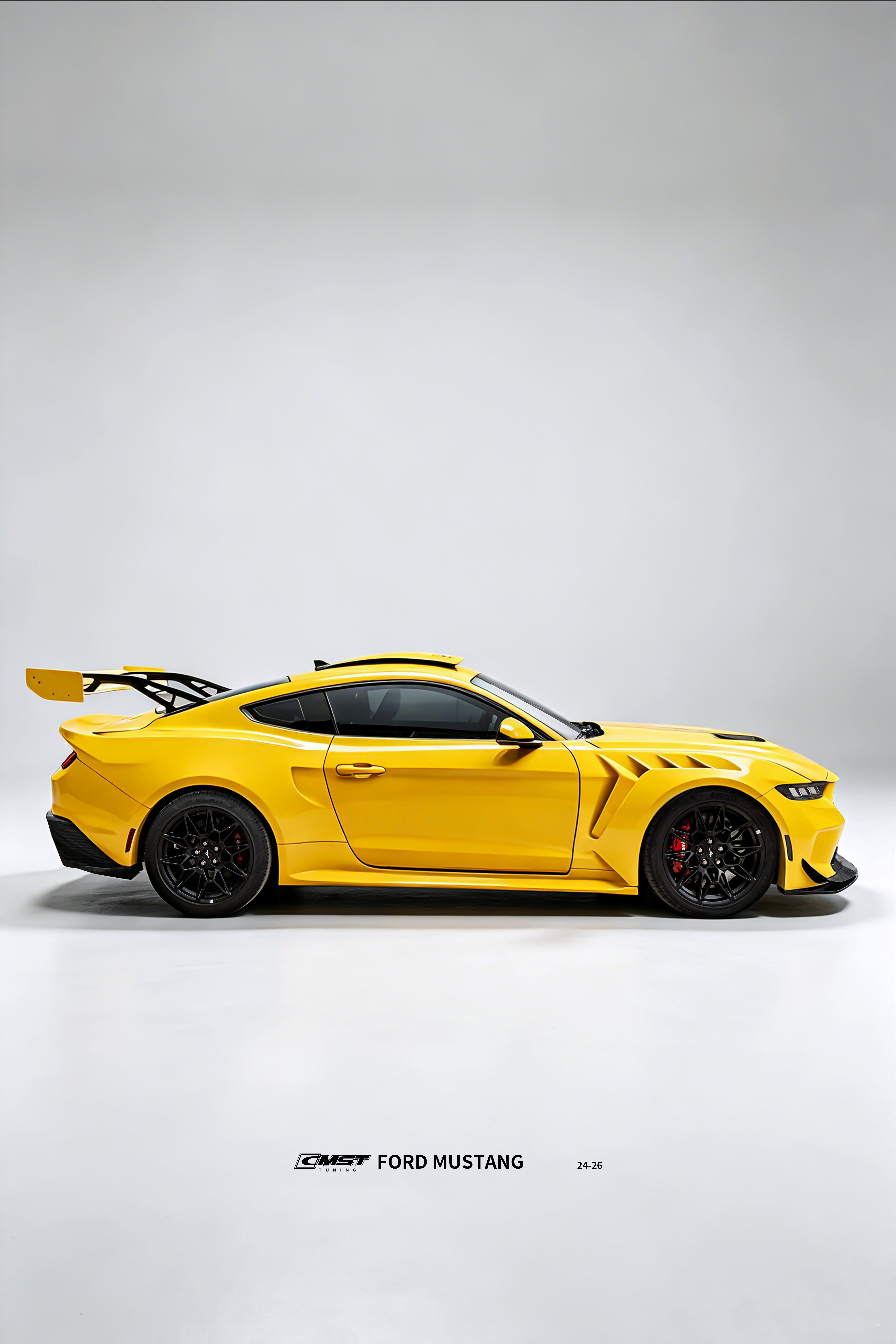 Ford Mustang S650 2.3 Ecoboost 5.0 GT Dark Horse 2024-ON with Aftermarket Parts - GTD Style Widebody Rear Quarter Panel Flares Wheel Arches Carbon Fiber / FRP from CMST Tuning