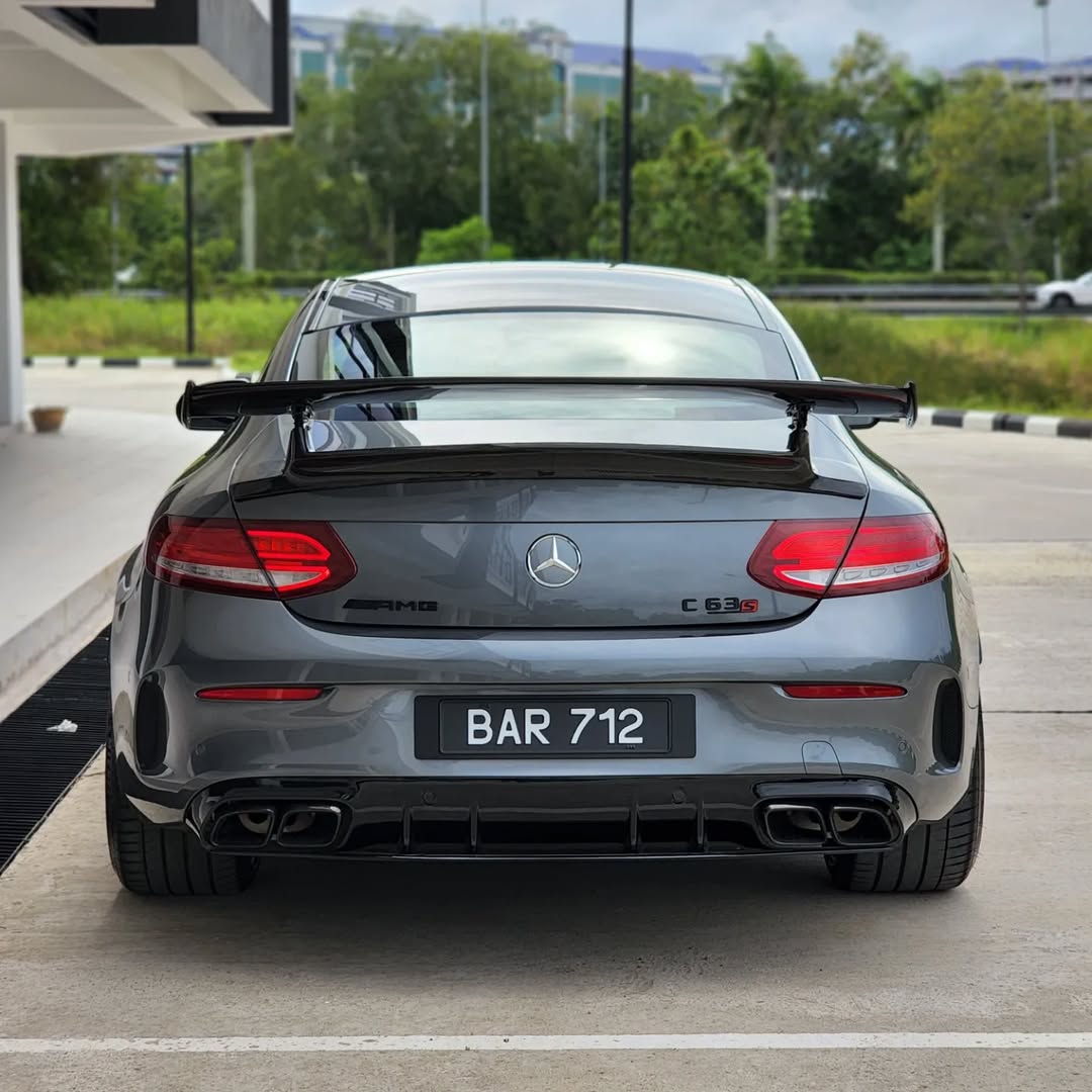 Mercedes Benz C-Class C63s C63 C43 C400 C300 W205 2015-2021 & C-Class C63s C63 C43 C300 W205 2016-2022 with Aftermarket Parts - GTR Style Rear Spoiler Carbon Fiber / FRP from CMST Tuning