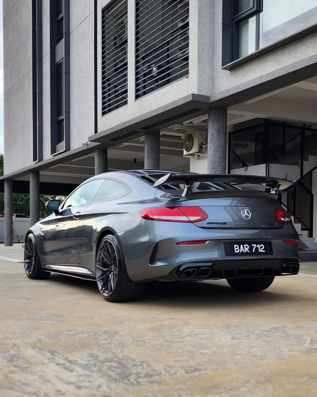 Mercedes Benz C-Class C63s C63 C43 C400 C300 W205 2015-2021 & C-Class C63s C63 C43 C300 W205 2016-2022 with Aftermarket Parts - GTR Style Rear Spoiler Carbon Fiber / FRP from CMST Tuning