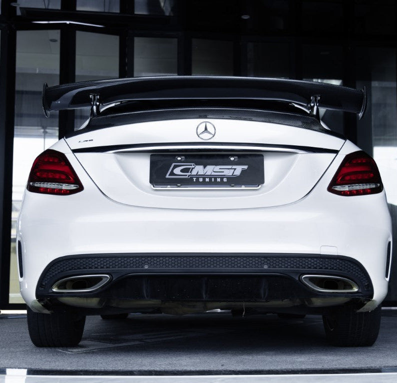 Mercedes Benz C-Class C63s C63 C43 C400 C300 W205 2015 2016 2017 2018 2019 2020 2021 with Aftermarket Parts - GTR Style Rear Spoiler Carbon Fiber / FRP from & CMST Tuning