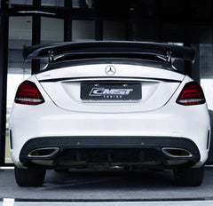 Mercedes Benz C-Class C63s C63 C43 C400 C300 W205 2015 2016 2017 2018 2019 2020 2021 with Aftermarket Parts - GTR Style Rear Spoiler Carbon Fiber / FRP from & CMST Tuning
