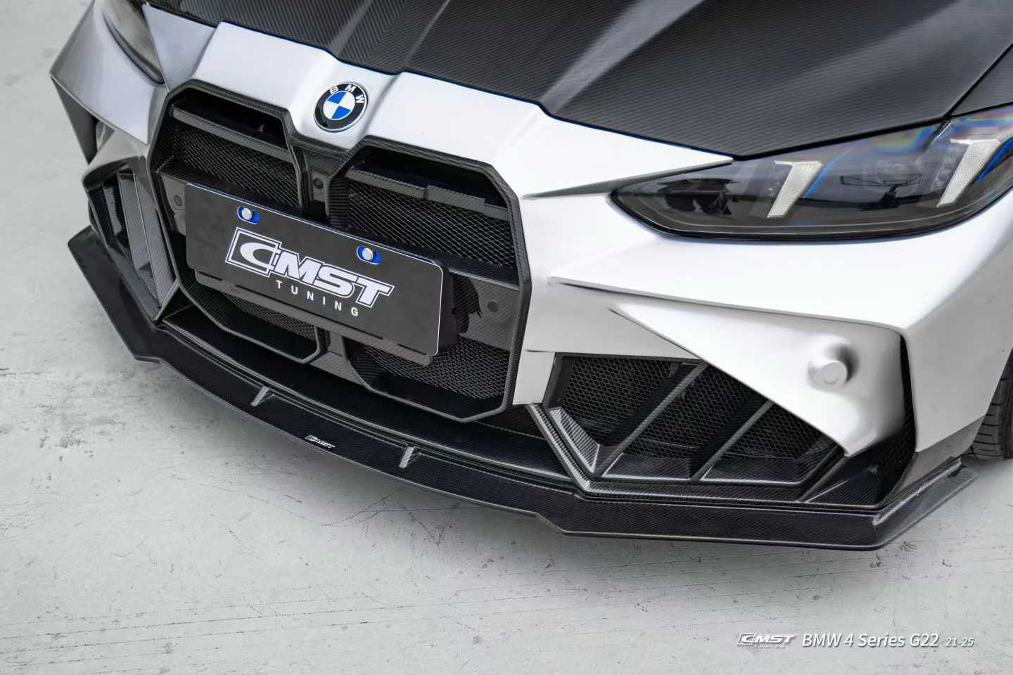 BMW 4 Series M440 430 G22 G23 2020-ON & 4 Series M440 430 G26 2020-ON with Aftermarket Parts - HORIZON Front Bumper & Gill Carbon Fiber / FRP from CMST Tuning