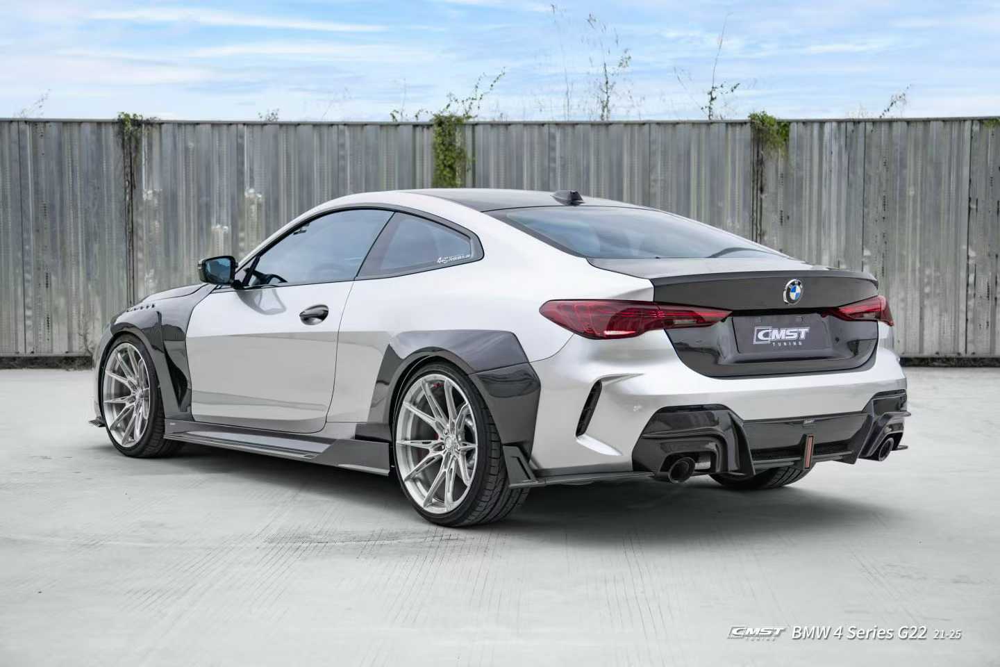 BMW 4 Series M440 430 G22 G23 2020-ON with Aftermarket Parts - HORIZON Rear Diffuser & Canards Dry Pre-preg Carbon Fiber / FRP from CMST Tuning