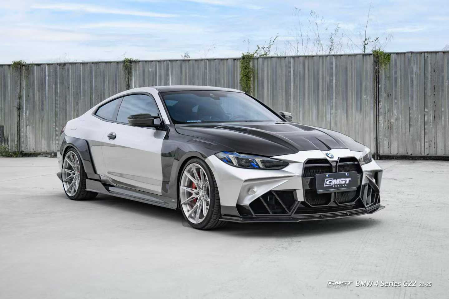 BMW 4 Series M440 430 G22 G23 2020-ON (Sport Version Only) with Aftermarket Parts - HORIZON Side Skirts Dry Pre-preg Carbon Fiber / FRP from CMST Tuning