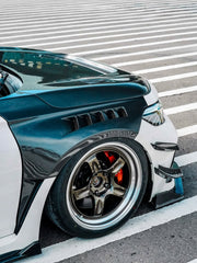 Honda Civic Type-R FL5 2023 2024 with Aftermarket Parts - Front Fenders Pre-preg Carbon Fiber / FRP from CMST Tuning