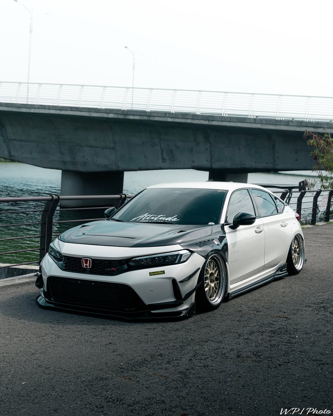 Honda Civic Type-R FL5 2023 2024 with Aftermarket Parts - Front Fenders Pre-preg Carbon Fiber / FRP from CMST Tuning
