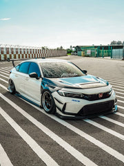 Honda Civic Type-R FL5 2023 2024 with Aftermarket Parts - V1 Hood Bonnet Carbon Fiber from CMST Tuning