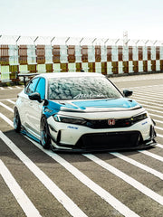 Honda Civic Type-R FL5 2023 2024 with Aftermarket Parts - V1 Hood Bonnet Carbon Fiber from CMST Tuning