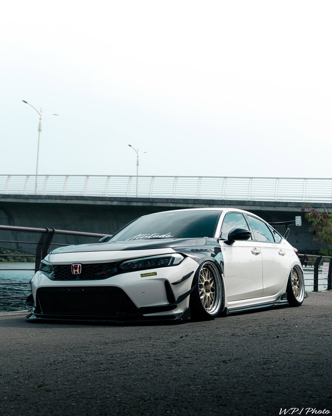 Honda Civic Type-R FL5 2023 2024 with Aftermarket Parts - V1 Hood Bonnet Carbon Fiber from CMST Tuning