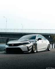 Honda Civic Type-R FL5 2023 2024 with Aftermarket Parts - V1 Hood Bonnet Carbon Fiber from CMST Tuning