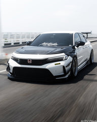 Honda Civic Type-R FL5 2023 2024 with Aftermarket Parts - V1 Hood Bonnet Carbon Fiber from CMST Tuning