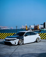 Honda Civic Type-R FL5 2023 2024 with Aftermarket Parts - V1 Hood Bonnet Carbon Fiber from CMST Tuning