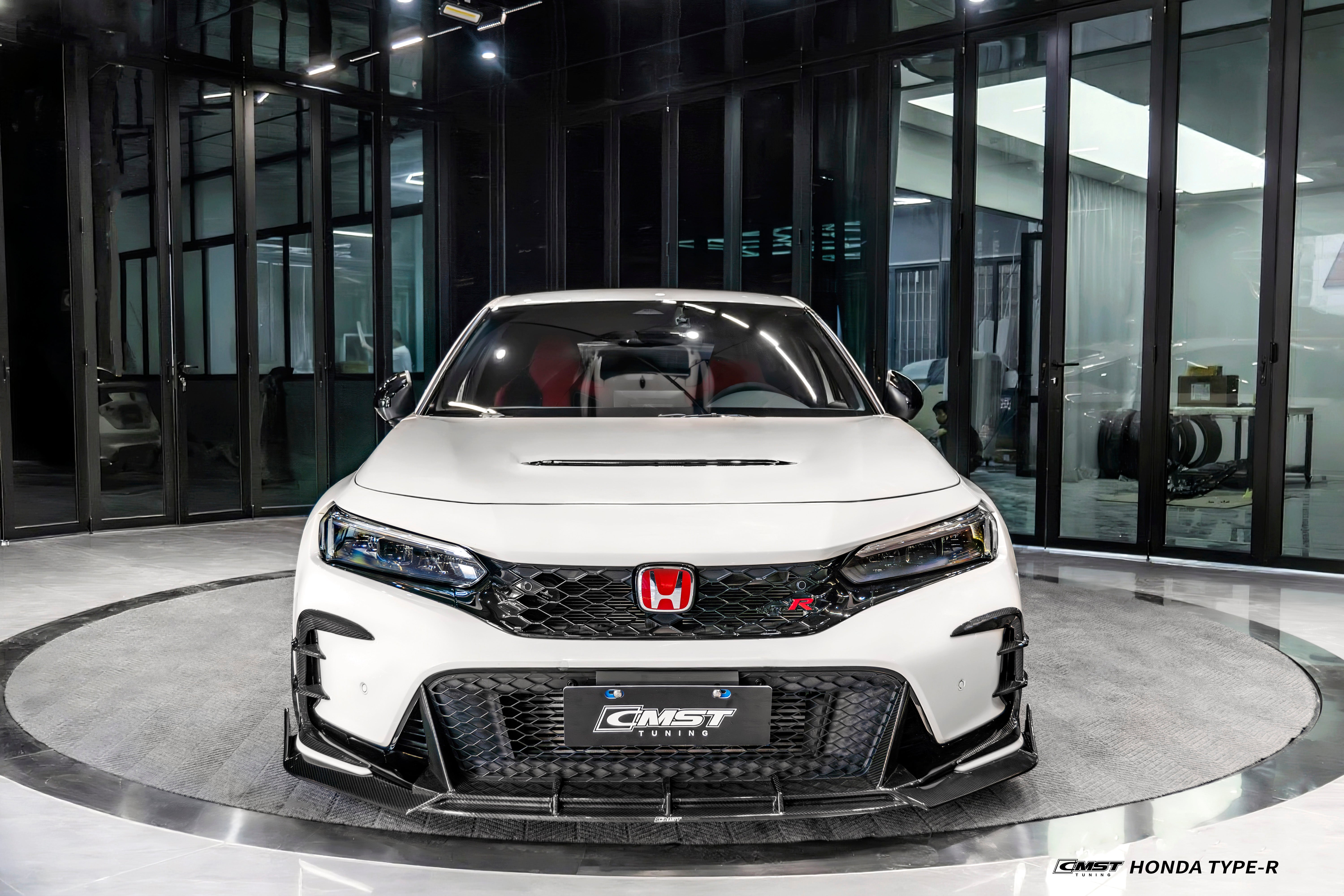 Honda Civic Type-R FL5 2023-ON with Aftermarket Parts - V2 Front Lip Dry Pre-preg Carbon Fiber / FRP from CMST Tuning