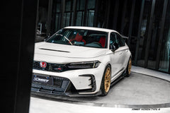 Honda Civic Type-R FL5 2023-ON with Aftermarket Parts - V2 Front Lip Dry Pre-preg Carbon Fiber / FRP from CMST Tuning