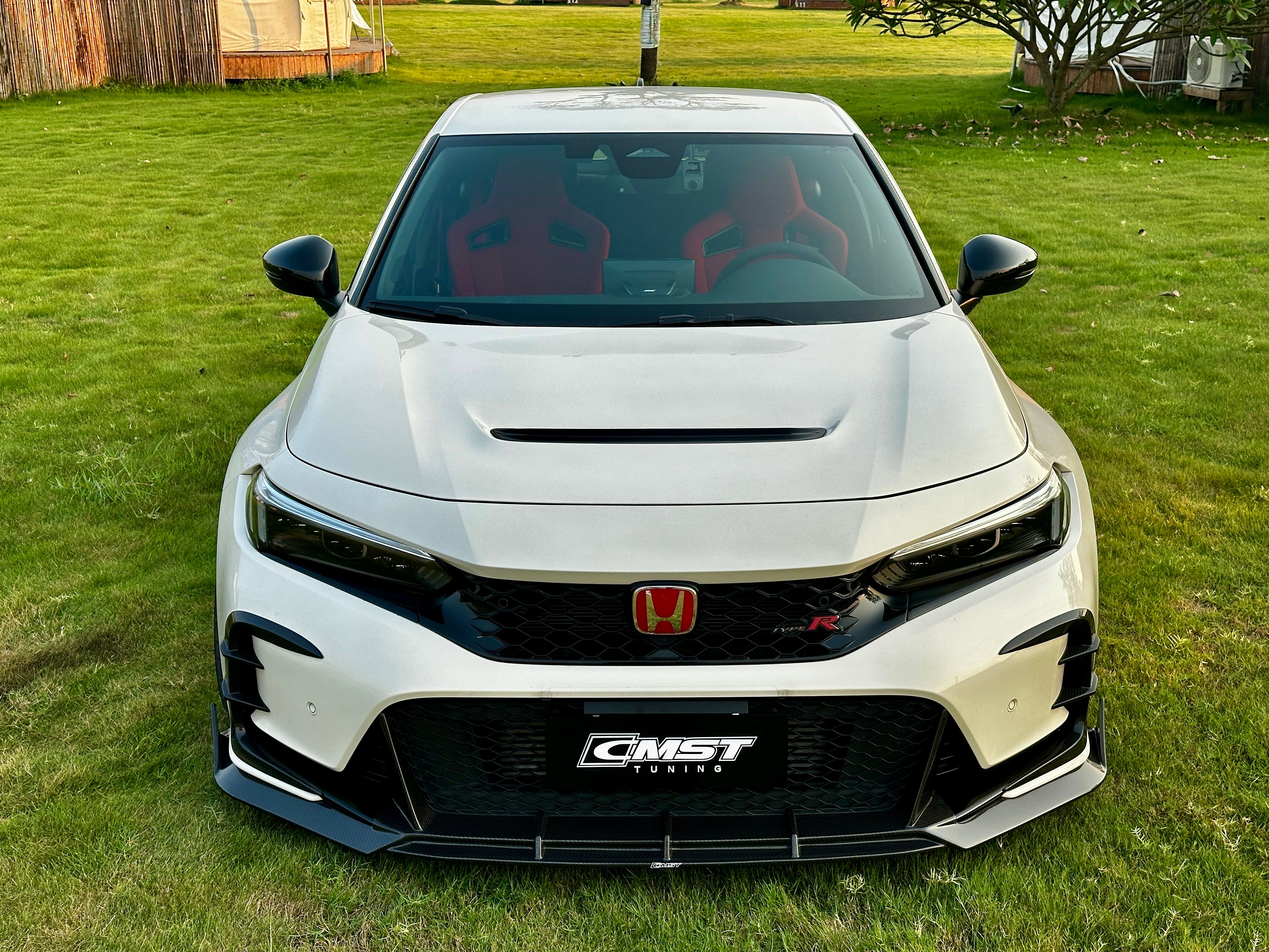 Honda Civic Type-R FL5 2023-ON with Aftermarket Parts - V2 Front Lip Dry Pre-preg Carbon Fiber / FRP from CMST Tuning