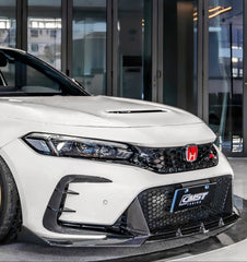Honda Civic Type-R FL5 2023-ON with Aftermarket Parts - V2 Front Lip Dry Pre-preg Carbon Fiber / FRP from CMST Tuning