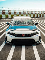 Honda Civic Type-R FL5 2023 2024 with Aftermarket Parts - V1 Hood Bonnet Carbon Fiber from CMST Tuning