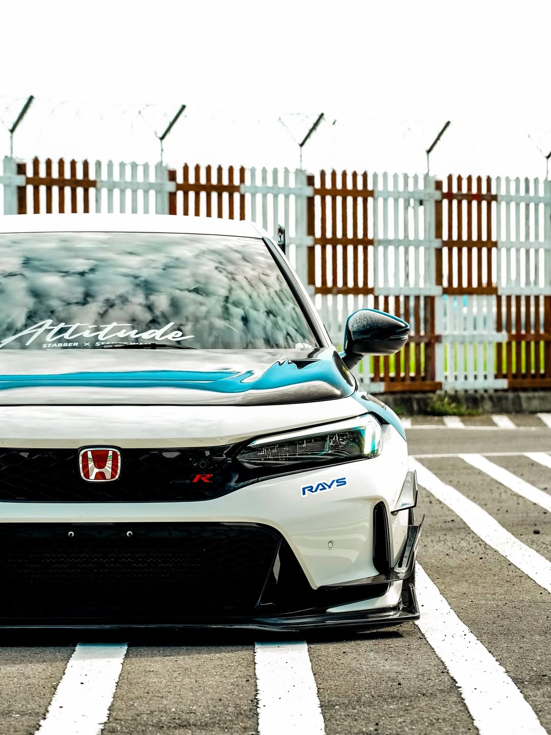 Honda Civic Type-R FL5 2023 2024 with Aftermarket Parts - V1 Hood Bonnet Carbon Fiber from CMST Tuning