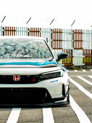 Honda Civic Type-R FL5 2023 2024 with Aftermarket Parts - V1 Hood Bonnet Carbon Fiber from CMST Tuning