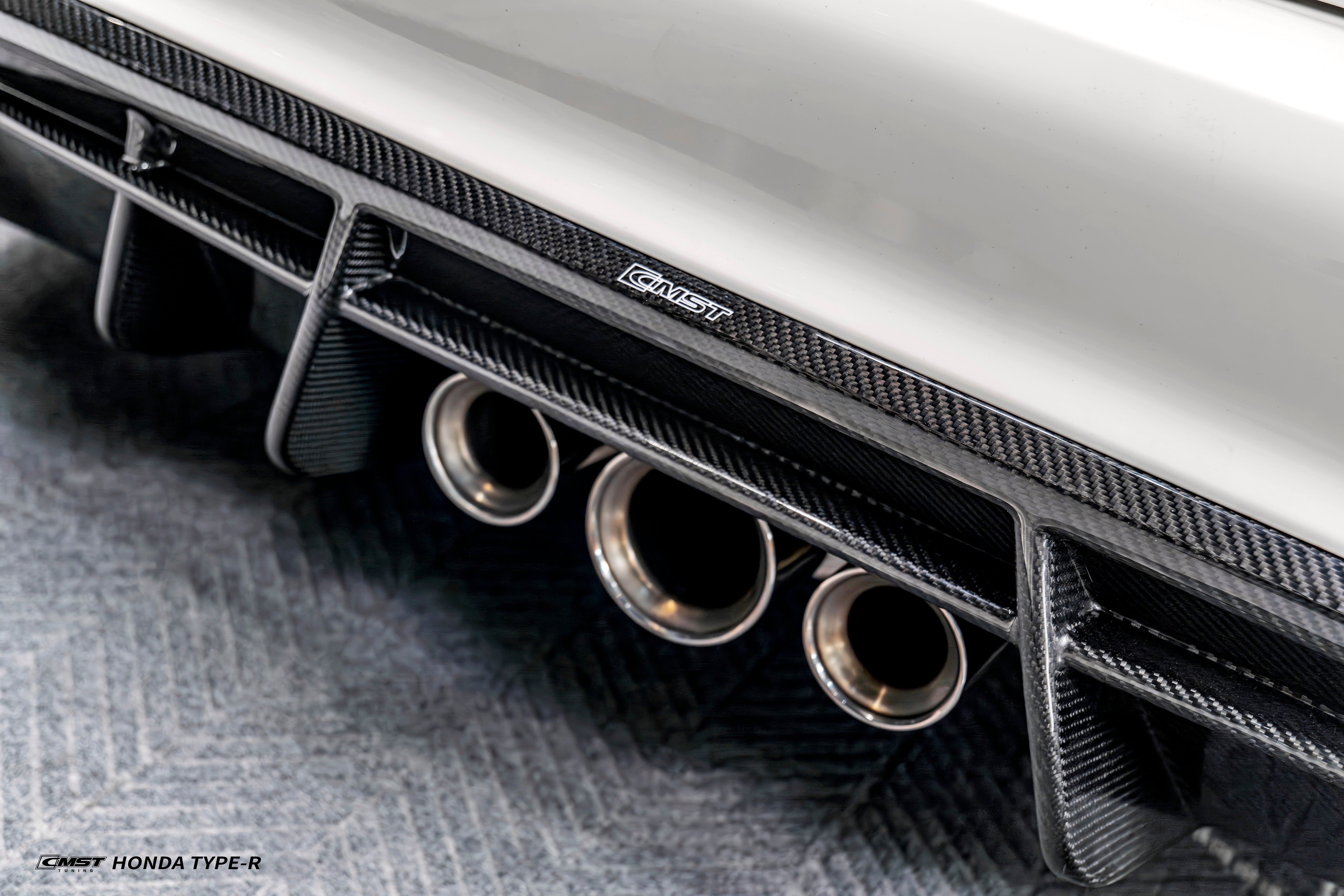 Honda Civic Type-R FL5 2023-ON with Aftermarket Parts - V2 Rear Diffuser Dry Pre-preg Carbon Fiber / FRP from CMST Tuning