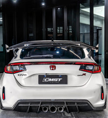 Honda Civic Type-R FL5 2023-ON with Aftermarket Parts - V2 Rear Spoiler Dry Pre-preg Carbon Fiber / FRP from CMST Tuning