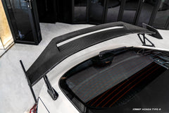 Honda Civic Type-R FL5 2023-ON with Aftermarket Parts - V2 Rear Spoiler Dry Pre-preg Carbon Fiber / FRP from CMST Tuning