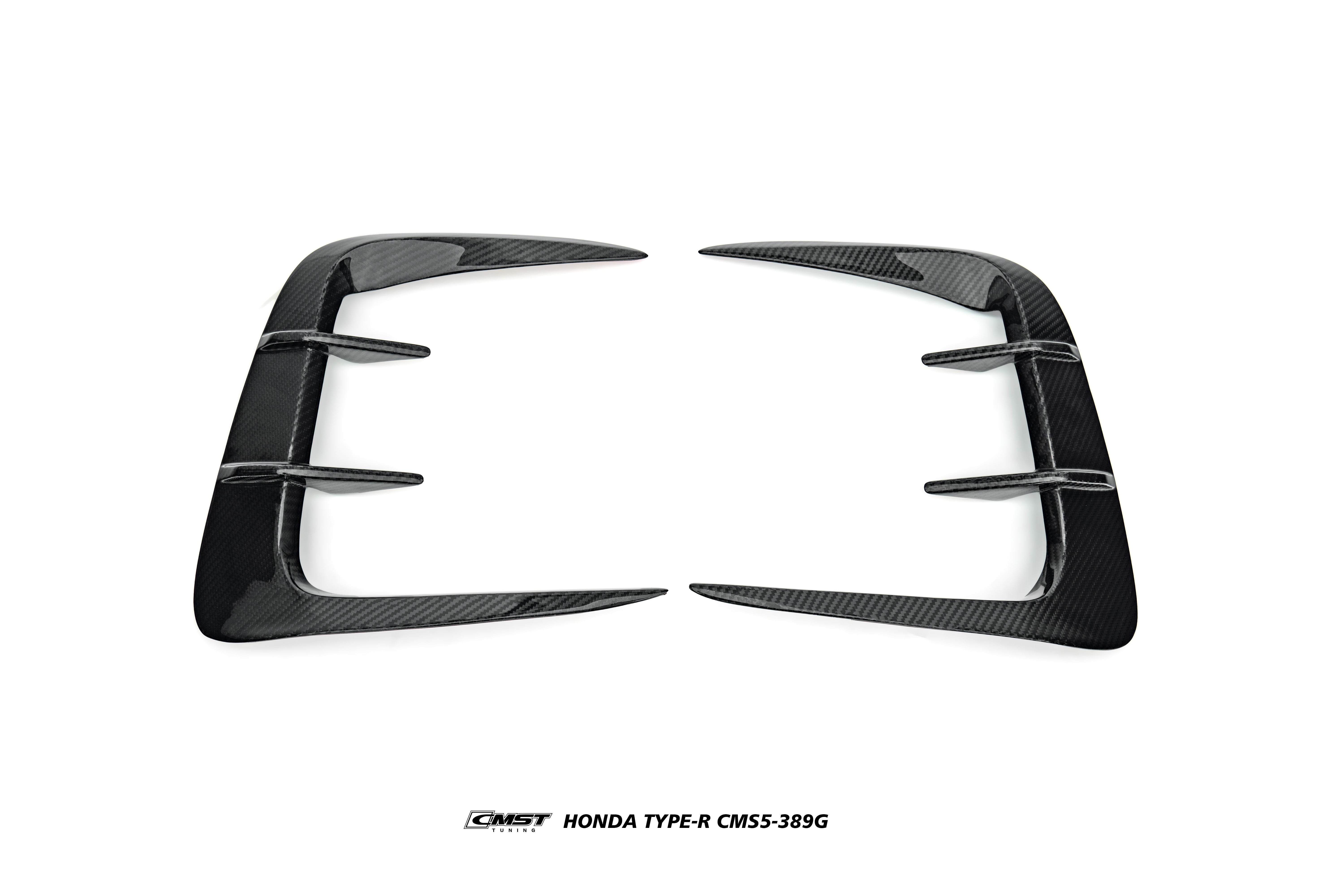 Honda Civic Type-R FL5 2023-ON with Aftermarket Parts - V2 Upper Valences Dry Pre-preg Carbon Fiber / FRP from CMST Tuning