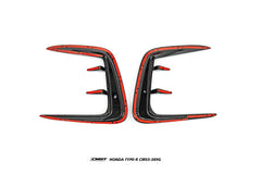 Honda Civic Type-R FL5 2023-ON with Aftermarket Parts - V2 Upper Valences Dry Pre-preg Carbon Fiber / FRP from CMST Tuning
