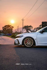 Honda Civic Type-R FL5 2023-ON with Aftermarket Parts - V2 Upper Valences Dry Pre-preg Carbon Fiber / FRP from CMST Tuning