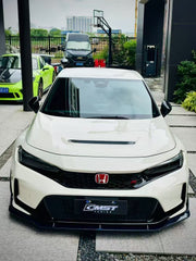 Honda Civic Type-R FL5 2023 2024 with Aftermarket Parts - Front Lip Splitter Pre-preg Carbon Fiber / FRP from CMST Tuning