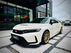 Honda Civic Type-R FL5 2023 2024 with Aftermarket Parts - Front Lip Splitter Pre-preg Carbon Fiber / FRP from CMST Tuning