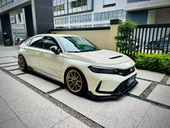 Honda Civic Type-R FL5 2023 2024 with Aftermarket Parts - Front Lip Splitter Pre-preg Carbon Fiber / FRP from CMST Tuning