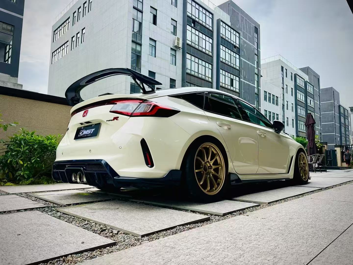Honda Civic Type-R FL5 2023-ON with Aftermarket Parts - Pre-preg Carbon Fiber/FRP Rear Wing from CMST Tuning