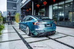 Tesla Model 3 Highland / Performance with 2024-ON Aftermarket Parts - V2 Style Rear Diffuser & Canards Carbon Fiber from CMST Tuning