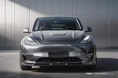 Tesla Model Y Performance AWD Long Range RWD Standard 2020 2021 2022 2023 2024 with Aftermarket Parts - V1 Hood Bonnet Carbon Fiber / FRP from CMST Tuning