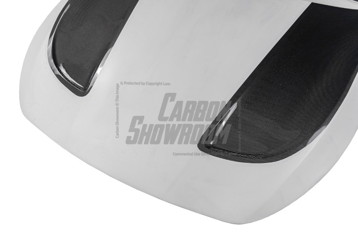 Infiniti Q60 Red Sport 400 Premium Luxe Sport Pure 2017 2018 2019 2020 2021 2022 with Aftermarket Parts - Project Black S Concept Hood Bonnet Carbon Fiber / FRP from CMST Tuning 