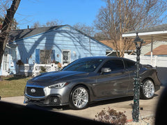 Infiniti Q60 Red Sport 400 Premium Luxe Sport Pure 2017 2018 2019 2020 2021 2022 with Aftermarket Parts - Project Black S Concept Front Bumper & Lip Carbon Fiber / FRP from CMST Tuning